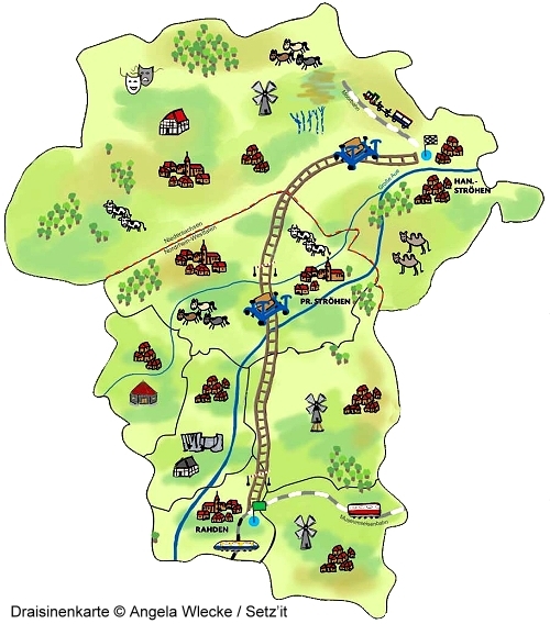 Streckenkarte der Auenland-Draisinen